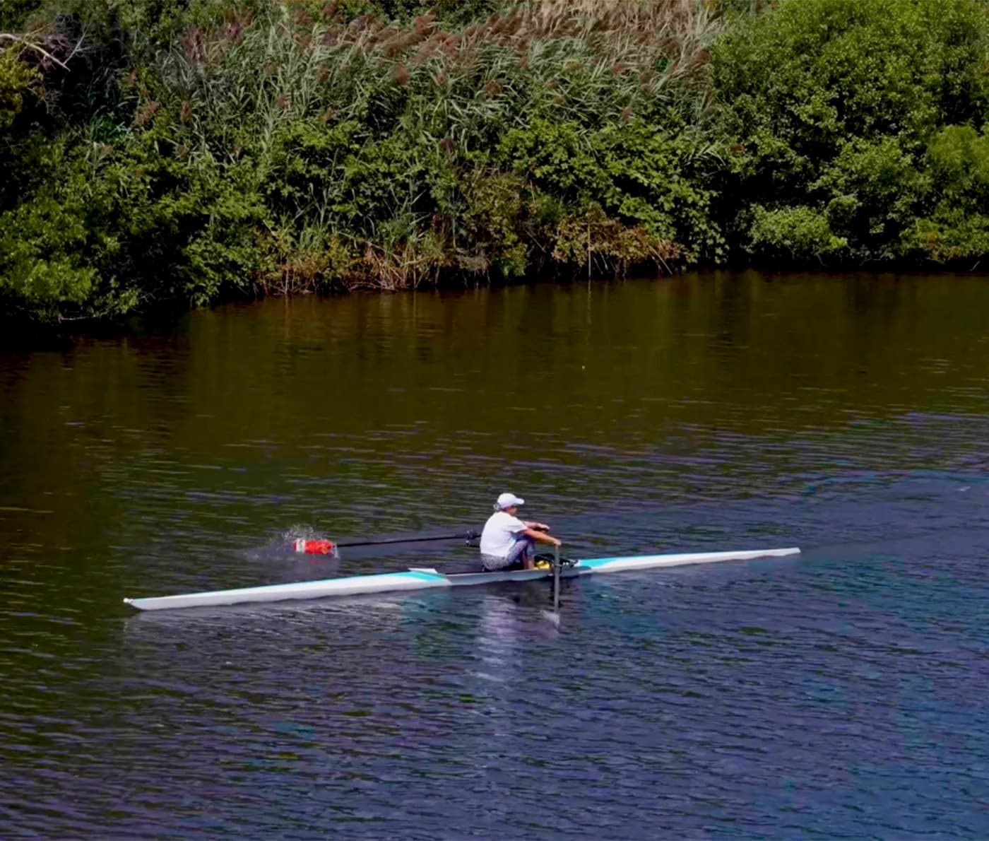 A person kayaking