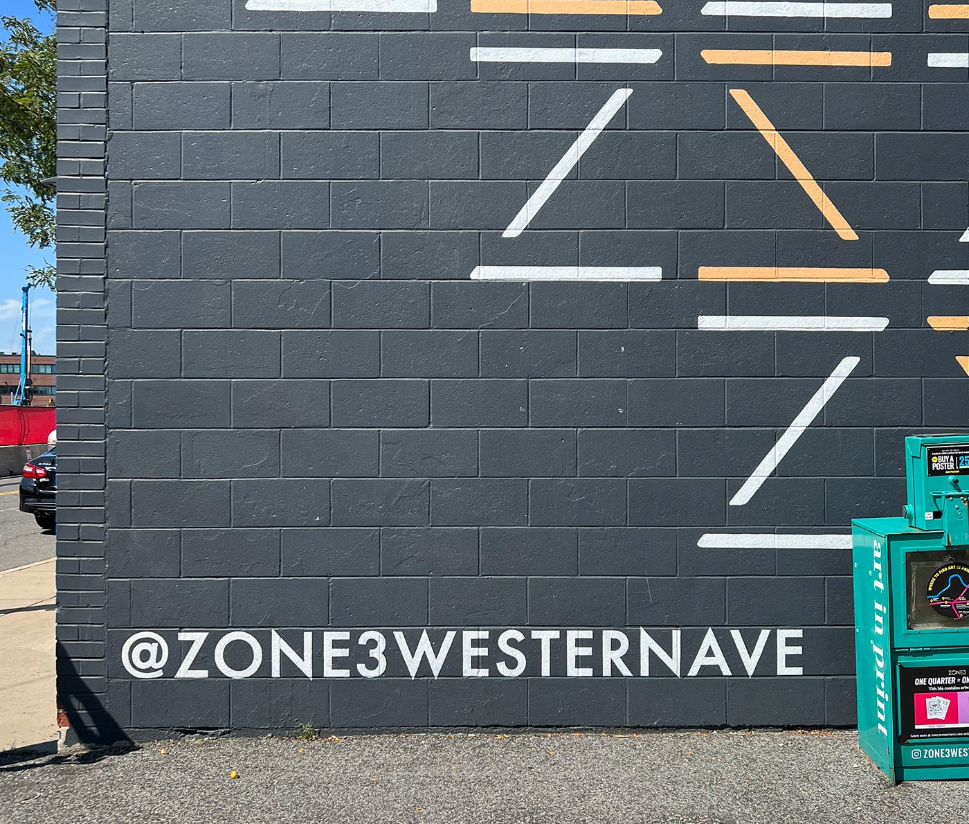 Social media handle on wall mural